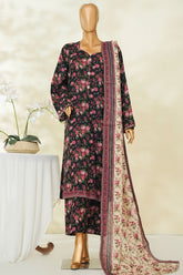 Bin Saeed Stitched 3 Piece Exclusive Printed Lawn Vol-04 Suit-LSM-2851-BLACK