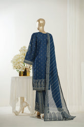 Bin Saeed Stitched 3 Piece Exclusive Printed Lawn Vol-10 Suit-LSM-2946-BLUE