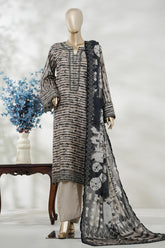 Bin Saeed Stitched 3 Piece Exc Emb Lawn Long Length Suit-LSM-3008-SKIN