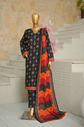 Bin Saeed Stitched 3 Piece Exclusive Printed Lawn Vol-11 Suit-LSM-3067-BLACK
