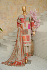 Bin Saeed Stitched 3 Piece Exclusive Printed Lawn Vol-11 Suit-LSM-3068-SKIN