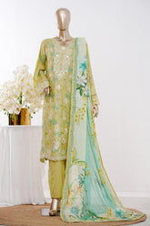 Bin Saeed Stitched 3 Piece Exclusive Emb Lawn Vol-03 Suit-LSM-3088-YELLOW