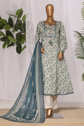 Bin Saeed Stitched 3 Piece Printed Lawn Frock Vol-03 Suit-LSM-3155-SKIN