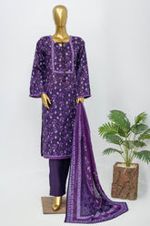 Bin Saeed Stitched 3 Piece Exclusive Printed Lawn Vol-12 Suit-LSM-3164-PURPLE