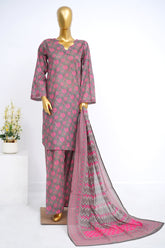 Bin Saeed Stitched 3 Piece Exclusive Printed Lawn Vol-12 Suit-LSM-3177-GRAY
