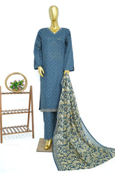 Bin Saeed Stitched 3 Piece Exclusive Printed Lawn Vol-13 Suit-LSM-3222-BLUE