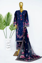 Bin Saeed Stitched 3 Piece Exclusive Printed Lawn Vol-13 Suit-LSM-3226-N.BLUE