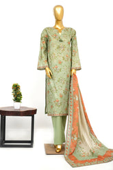 Bin Saeed Stitched 3 Piece Exclusive Printed Lawn Vol-14 Suit-LSM-3267-PISTA