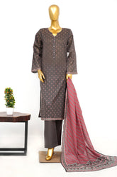 Bin Saeed Stitched 3 Piece Exclusive Printed Lawn Vol-14 Suit-LSM-3268-GREY