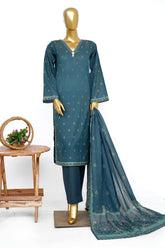 Bin Saeed Stitched 3 Piece Exclusive Printed Lawn Vol-15 Suit-LSM-3317-BLUE