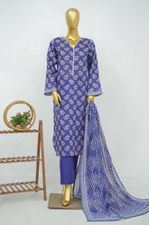 Bin Saeed Stitched 3 Piece Exclusive Printed Lawn Vol-16 Suit-LSM-3359-PURPLE