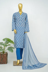 Bin Saeed Stitched 3 Piece Exclusive Printed Lawn Vol-16 Suit-LSM-3361-BLUE