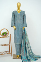 Bin Saeed Stitched 3 Piece Exclusive Printed Lawn Vol-16 Suit-LSM-3362-BLUE