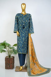 Bin Saeed Stitched 3 Piece Exclusive Printed Lawn Vol-17 Suit-LSM-3392-GREEN