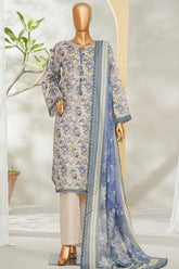 Bin Saeed Stitched 3 Piece Exclusive Printed Lawn Vol-01 Suit-LSM-2595 SKIN