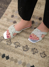 Mgs Style Slipper Collection-Lattice Knot Flats Ivory Glow