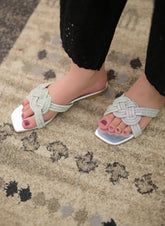 Mgs Style Slipper Collection-Lattice Knot Flats Ivory Glow