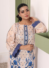 Daily Chic - Ahlam By Safa Textile Stitched 1 Piece Summer Shirt-Sky Whisper