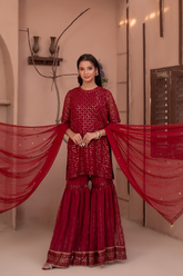 Noor E Mahal by Madiha Gohar Stitched Formals Suit-Layla e Mehr | Gharara Dress