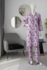 Lush Aura By Almeerah Stitched 2 Piece Premium Bana Dora Lawn Collection'2025-Lilac Velvet Mist