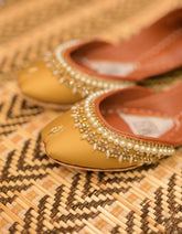 Mgs Style Khussa Collection-Lustre Pearl Ensemble Golden Aura
