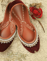 Mgs Style Khussa Collection-Lustre Pearl Ensemble Red