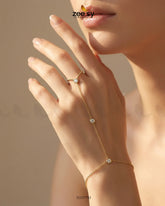 Zeesy-Luxe Bezel Finger Bracelet