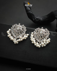 Luxuriant Earrings Silver White - Zeesy Jewellery