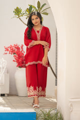 Umer Aayan Rose 02Pcs Emboridered Lawn Co-ords Sets