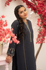 Umer Aayan 02-Pcs Drizzle Embroidered Lawn Suit