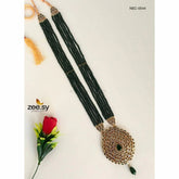 MAHNOOR MALLA NECKLACE-0544 Green - Zeesy Jewellery