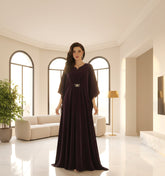 Veloria By Dressline Velvet Kaftan Winter Collection'2025-veloria-stitched-velvet-wine