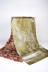 Tng By Md Stole Collection-Orchid Floral Stole | Olive | Double Sided