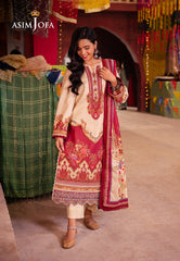 Asim Jofa Prints Elaf Collection Ajel-16 Printed Lawn 3 Pcs