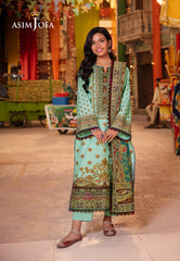 Asim Jofa Prints Elaf Collection Ajel-05 Printed Lawn 3 Pcs