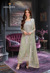 Asim Jofa Pyaar Diyan Gallan Ajem-01 Embroidered Net 3 Pcs