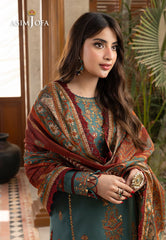 Asim Jofa Rania Pre-Winter '23 Ajrw-32 Designers Stitched Embroidered Premium Winter Cotton 3 Pcs