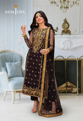 Asim Jofa Festive Luxe Ajem-04 Embroidered Net 3 Pcs
