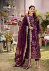 Asim Jofa Designers Limited Edition Ajcfd-22-Xs Embroidered Boski Silk 3 Pcs