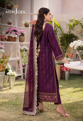 Asim Jofa Designers Limited Edition Ajcfd-22-Xs Embroidered Boski Silk 3 Pcs