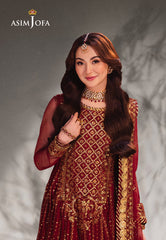 Asim Jofa Chamkeeli Ajkk-13 Embroidered Net 3 Pcs