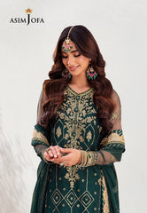 Asim Jofa Jag Mag Ajmj-23 Embroidered Net 3 Pcs