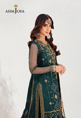 Asim Jofa Jag Mag Ajmj-23 Embroidered Net 3 Pcs