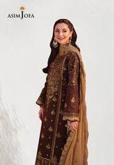 Asim Jofa Chamkeeli Ajkk-26 Embroidered Twisted Silk 3 Pcs