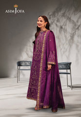 Asim Jofa Chamkeeli Ajkk-07 Embroidered Twisted Silk 3 Pcs