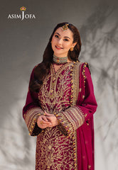 Asim Jofa Chamkeeli Ajkk-03 Embroidered Twisted Silk 3 Pcs