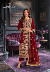 Asim Jofa Chamkeeli Ajkk-20 Embroidered Twisted Silk 3 Pcs
