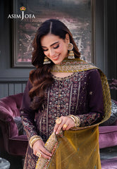 Asim Jofa Jag Mag Ajmj-11 Embroidered Paper Cotton 3 Pcs