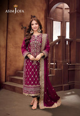 Asim Jofa Jag Mag Ajmj-03 Embroidered Lawn Silk 3 Pcs