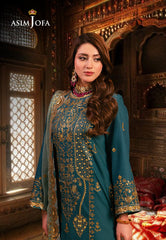 Asim Jofa Chamkeeli Ajkk-27 Embroidered Twisted Silk 3 Pcs